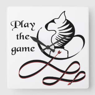 Reloj Cuadrado Juega al Terrier de Toros del JUEGO