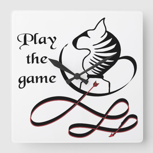 Reloj Cuadrado Juega al Terrier de Toros del JUEGO (Anverso)