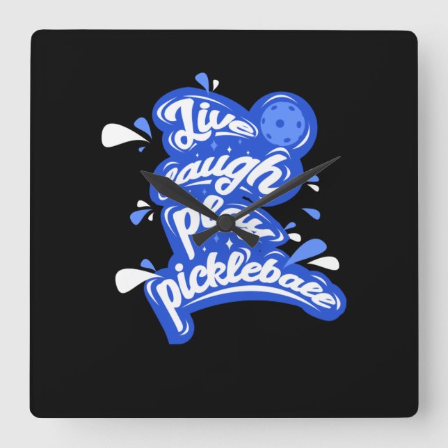 Reloj Cuadrado Juega Ríe Vive Pickleball (Anverso)