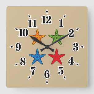 Reloj Cuadrado Juego de Starfish Personalizado de color