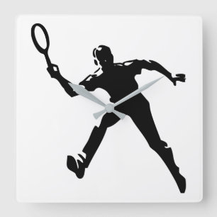 Reloj Cuadrado Jugador de tenis