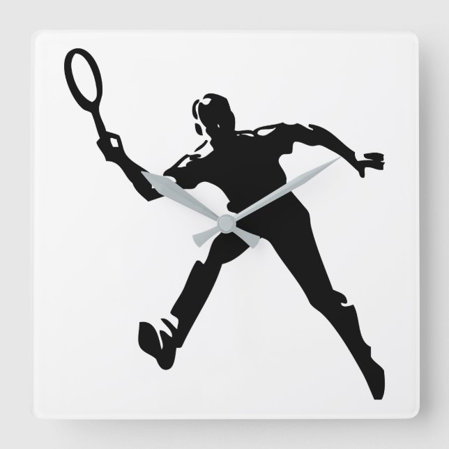 Reloj Cuadrado Jugador de tenis (Anverso)