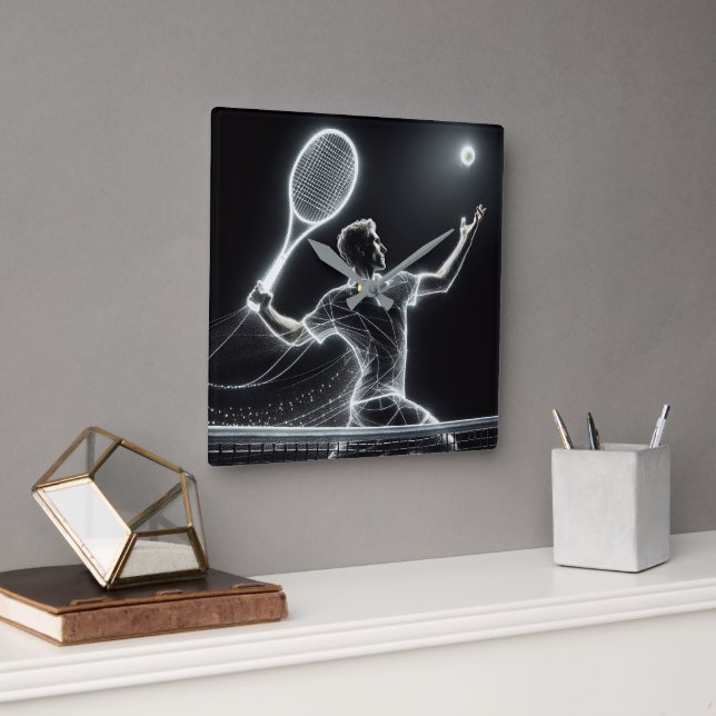 Reloj Cuadrado Jugador de tenis de Nepal (Oficina)