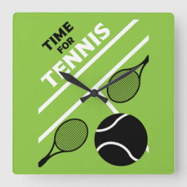 Reloj Cuadrado Jugadores De Tenis De Césped
