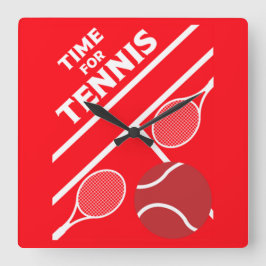 Reloj Cuadrado Jugadores De Tenis De Césped