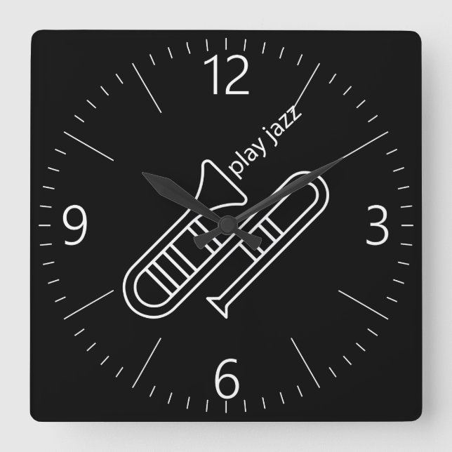Reloj Cuadrado Jugar al jazz (Anverso)