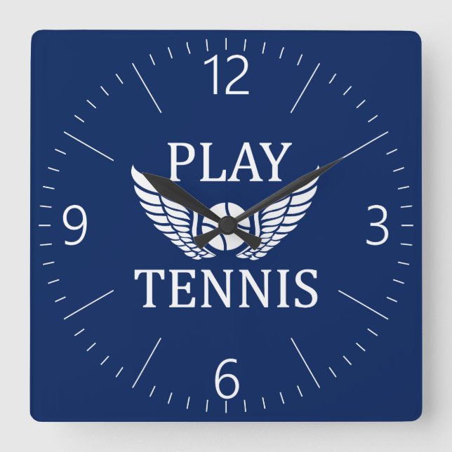 Reloj Cuadrado Jugar al tenis (Anverso)