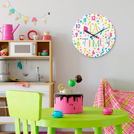 Reloj Cuadrado Jugar niños coloridos Crayon Circles Square Wall