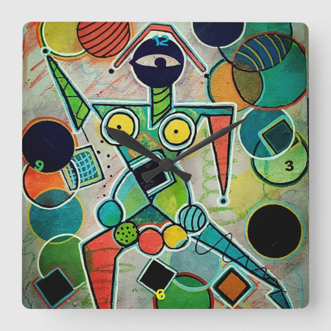 Reloj Cuadrado "Juggler" Wall Clock (Anverso)