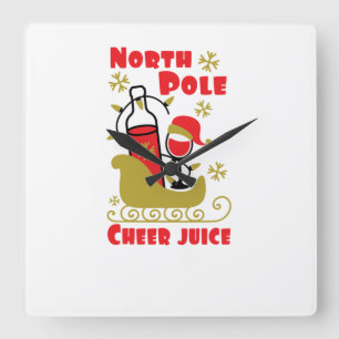 Reloj Cuadrado Jugo de Cheer del Polo Norte