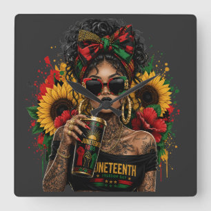 Reloj Cuadrado Juneteenth Mujeres Negras Historia Afroamericana