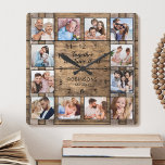 Reloj Cuadrado Juntos Lo Tenemos Todo Foto Familiar Barril De Mad<br><div class="desc">Crea fácilmente tu propio reloj de pared rústico personalizado de fondo de madera con tus fotos de personalizados. El diseño también incluye una hermosa cita manuscrita: "Juntos lo tenemos todo". Para obtener los mejores resultados, recortar las imágenes a cuadrado - con el punto de enfoque en el centro - antes...</div>