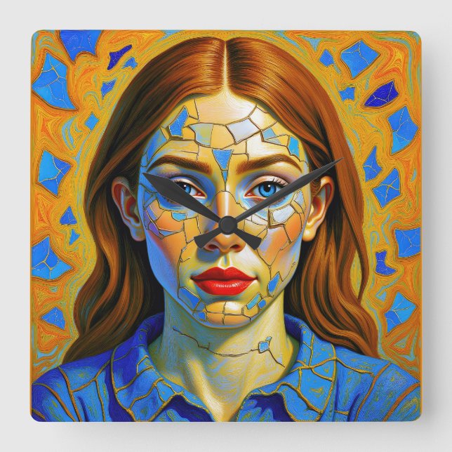 Reloj Cuadrado “Kaela” - Pattern of a Past (Anverso)