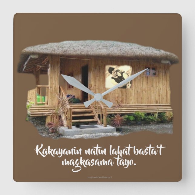 Reloj Cuadrado Kakayanin natin lahat basta t magkasama tayo (Anverso)