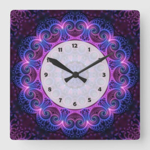 Reloj Cuadrado Kaleidoscope Apofisis Mandala Corazones