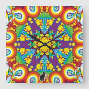 Reloj Cuadrado Kaleidoscopio filético