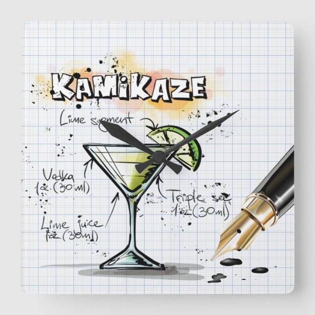 Reloj Cuadrado Kamikaze (Anverso)