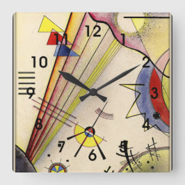 Reloj Cuadrado Kandinsky - Conexión clara, arte abstracto