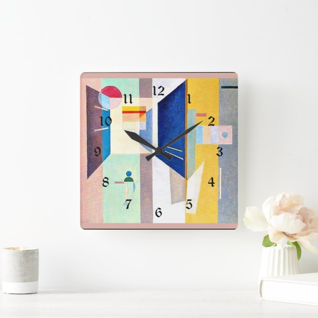 Reloj Cuadrado Kandinsky - Después De La Derecha - A La Izquierda (Hogar)