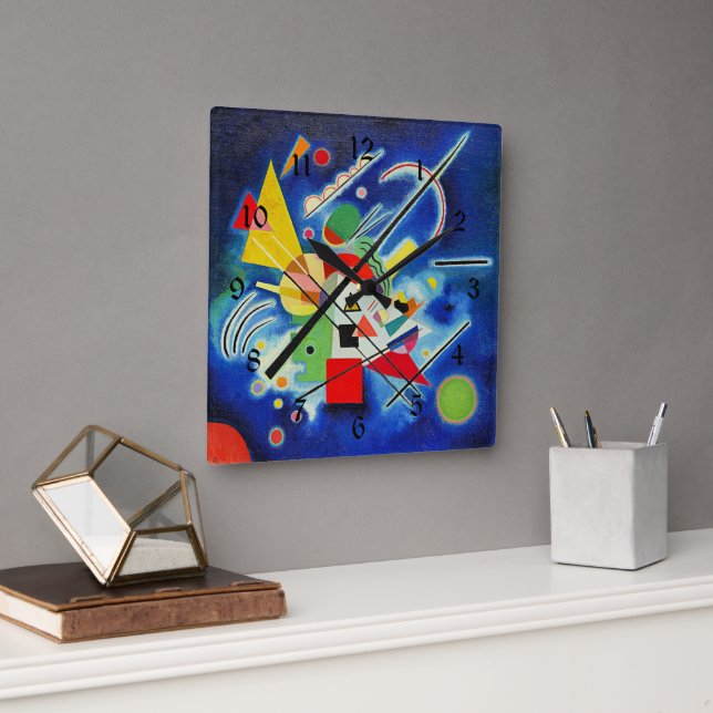 Reloj Cuadrado Kandinsky - Pintura azul (Oficina)