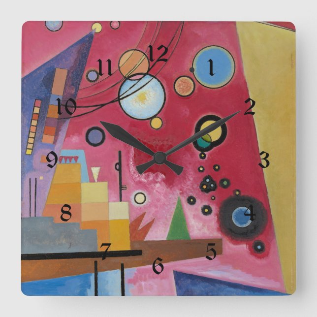 Reloj Cuadrado Kandinsky - Rojo pesado (Anverso)
