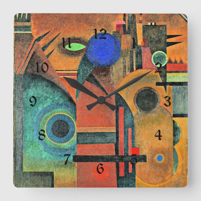 Reloj Cuadrado Kandinsky - Silencio marrón (Anverso)