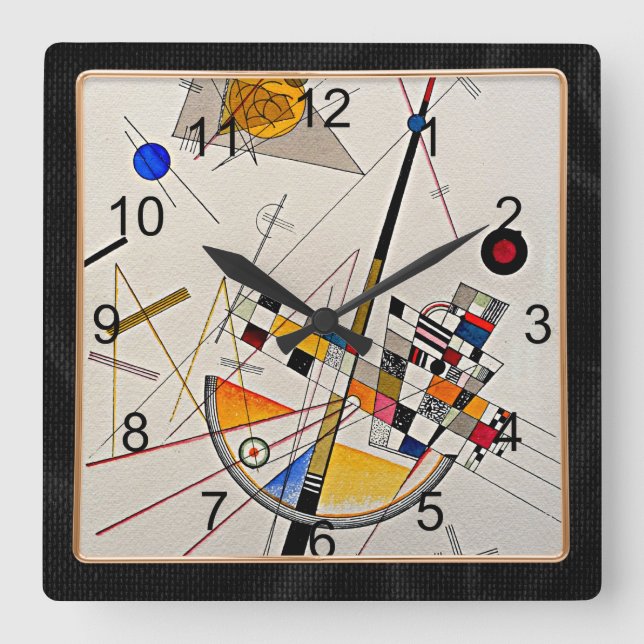 Reloj Cuadrado Kandinsky - Tensión Delicada, (Anverso)
