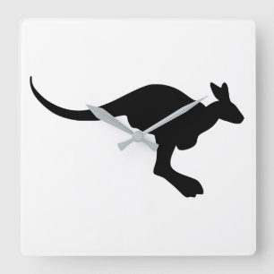 Reloj Cuadrado Kangaroo Silhouette