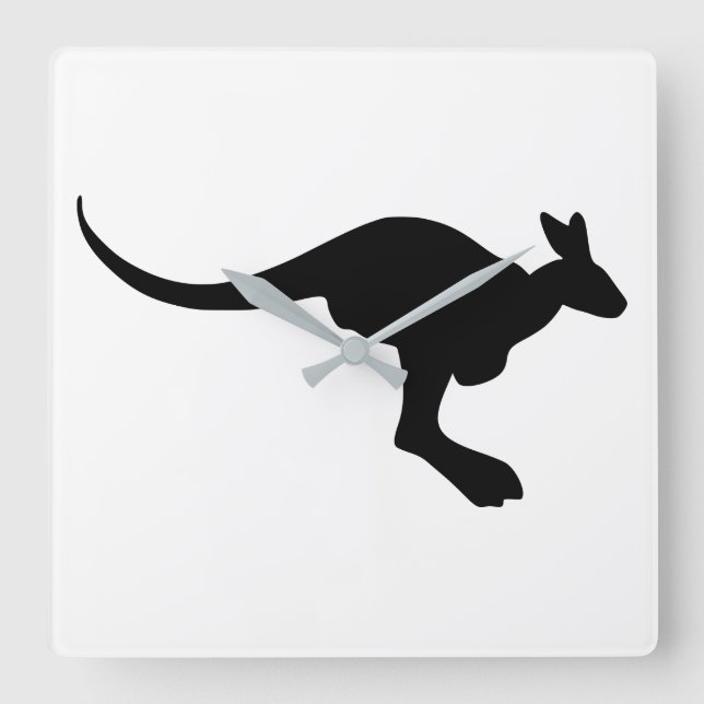 Reloj Cuadrado Kangaroo Silhouette (Anverso)
