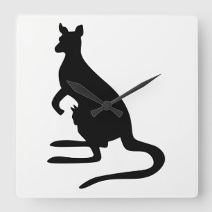 Reloj Cuadrado Kangaroo Silhouette