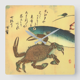 Reloj Cuadrado Kani o Kegani y Saba - Pescado japonés de Hiroshig