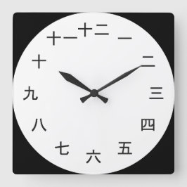 Reloj Cuadrado Kanji Clock 1-12
