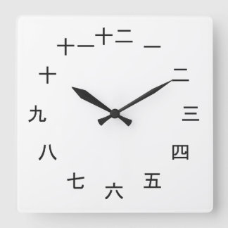 Reloj Cuadrado Kanji Clock 1-12