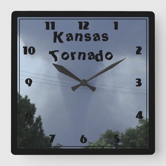 Reloj Cuadrado Kansas Tornado CLOCK (Anverso)