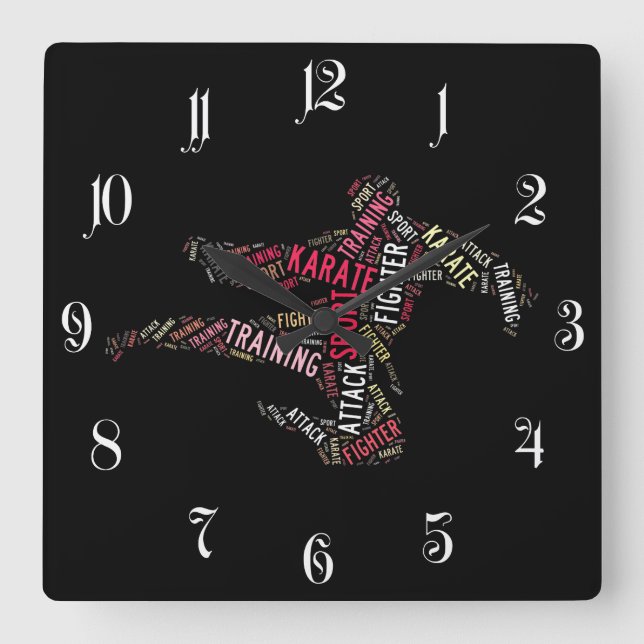 Reloj Cuadrado Karate (Anverso)