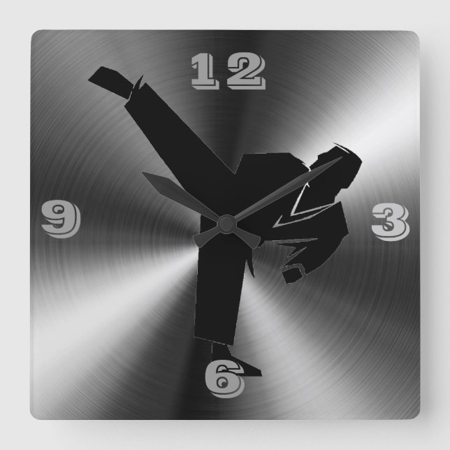 Reloj Cuadrado Karate Tic Toc (Anverso)