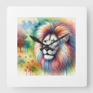 Reloj Cuadrado Katanga Lion 130724AREF107 - Watercolor