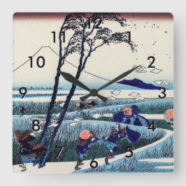Reloj Cuadrado Katsushika Hokusai - Ejiri en la provincia de Suru