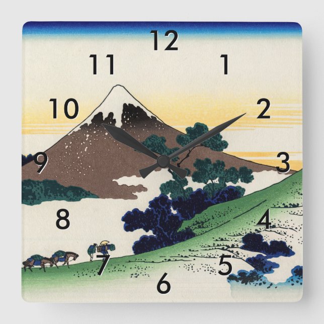 Reloj Cuadrado Katsushika Hokusai - Paso de los inumes, provincia (Anverso)