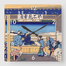 Reloj Cuadrado Katsushika Hokusai - Yoshida en Tokaido