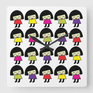 Reloj Cuadrado Kawaii Chicas Lindas Kawaii