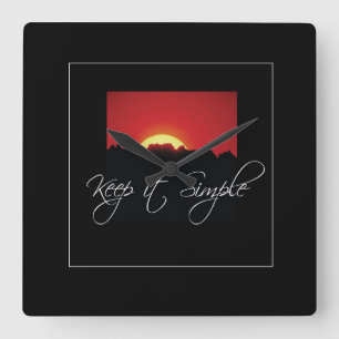 Reloj Cuadrado Keep it Simple Recovery, Sunrise, Black Recovery