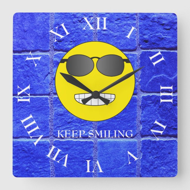 Reloj Cuadrado Keep Smiling (Anverso)