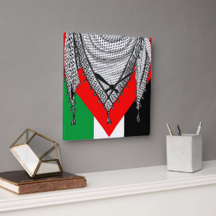 Reloj Cuadrado Keffiyeh palestino Scarf tejido tradicional