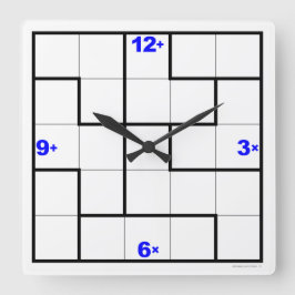 Reloj Cuadrado KenKen® Clock with downloadable puzzle