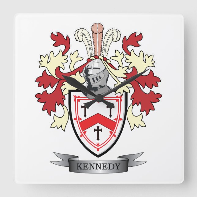 Reloj Cuadrado Kennedy Family Crest Coat of Arms (Anverso)