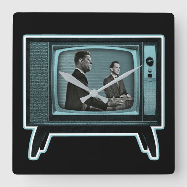 Reloj Cuadrado Kennedy Nixon Debate televisivo de 1960 (Anverso)