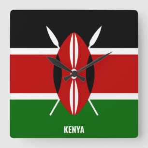 Reloj Cuadrado Kenya National Flag Patriotic