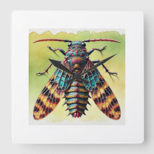 Reloj Cuadrado Kermes Insect Dorsal View 140724IREF108 - Watercol