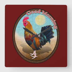 Reloj Cuadrado Key West - Oval de cosecha de gitanos Buenos días